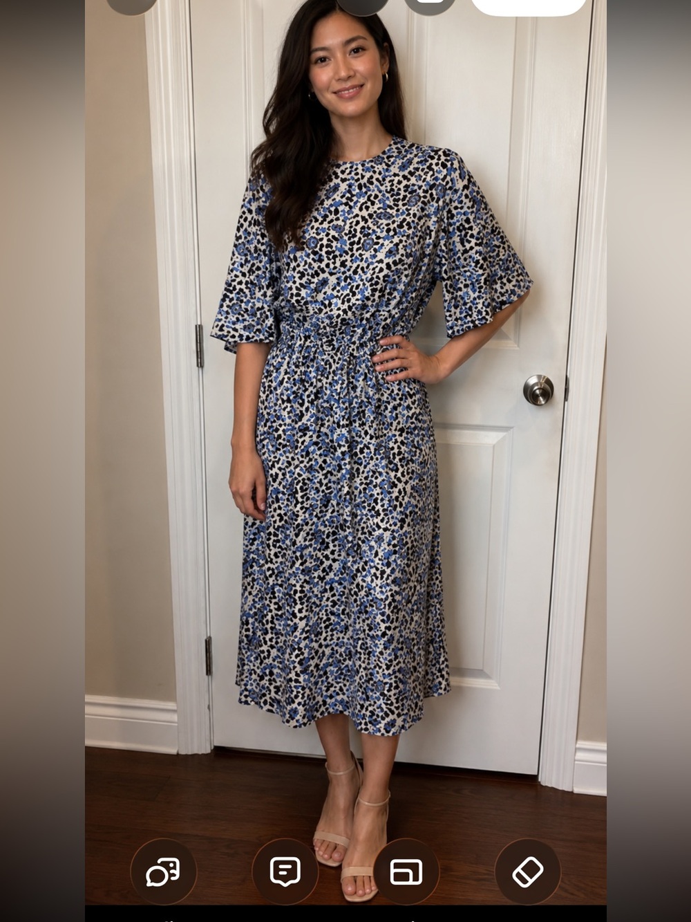 Zadig & Voltaire Blue and White Floral Dress size XS label removed
